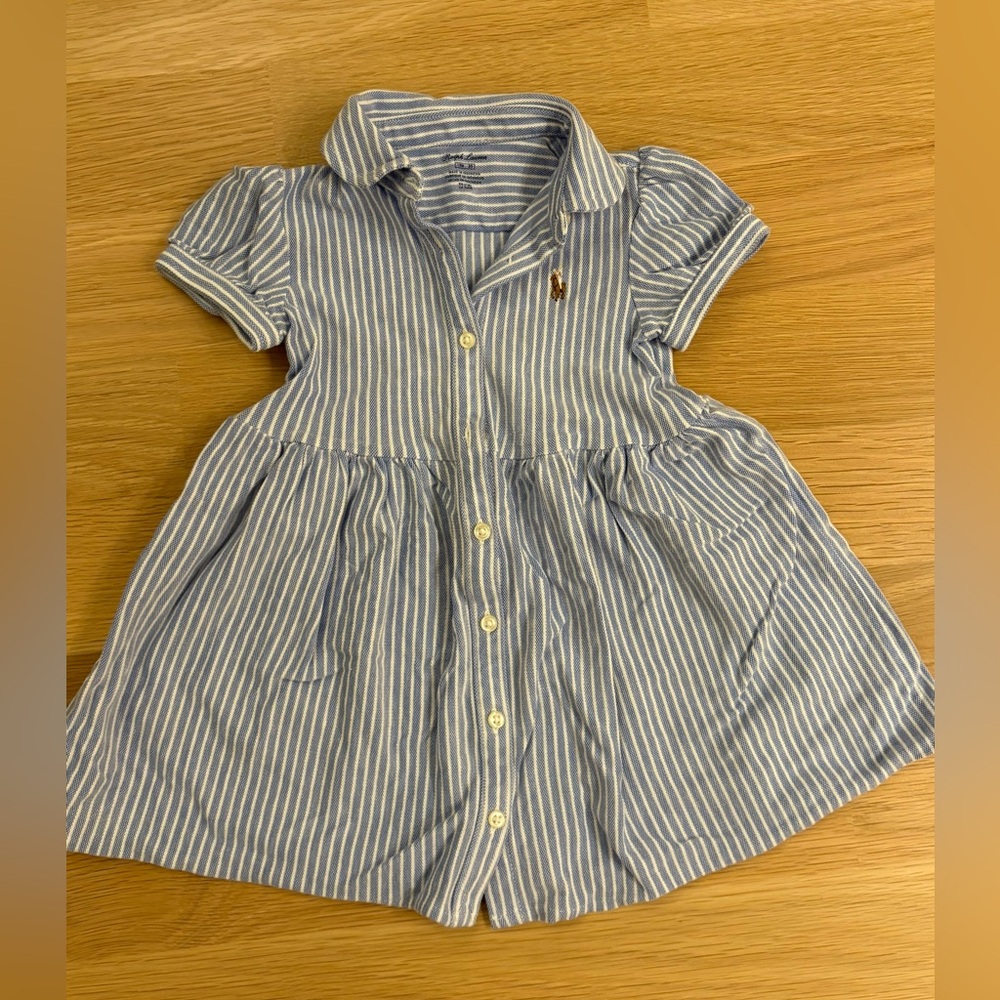 Ralph Lauren Baby Girl Striped Knit Oxford Shirtdress & Bloomer